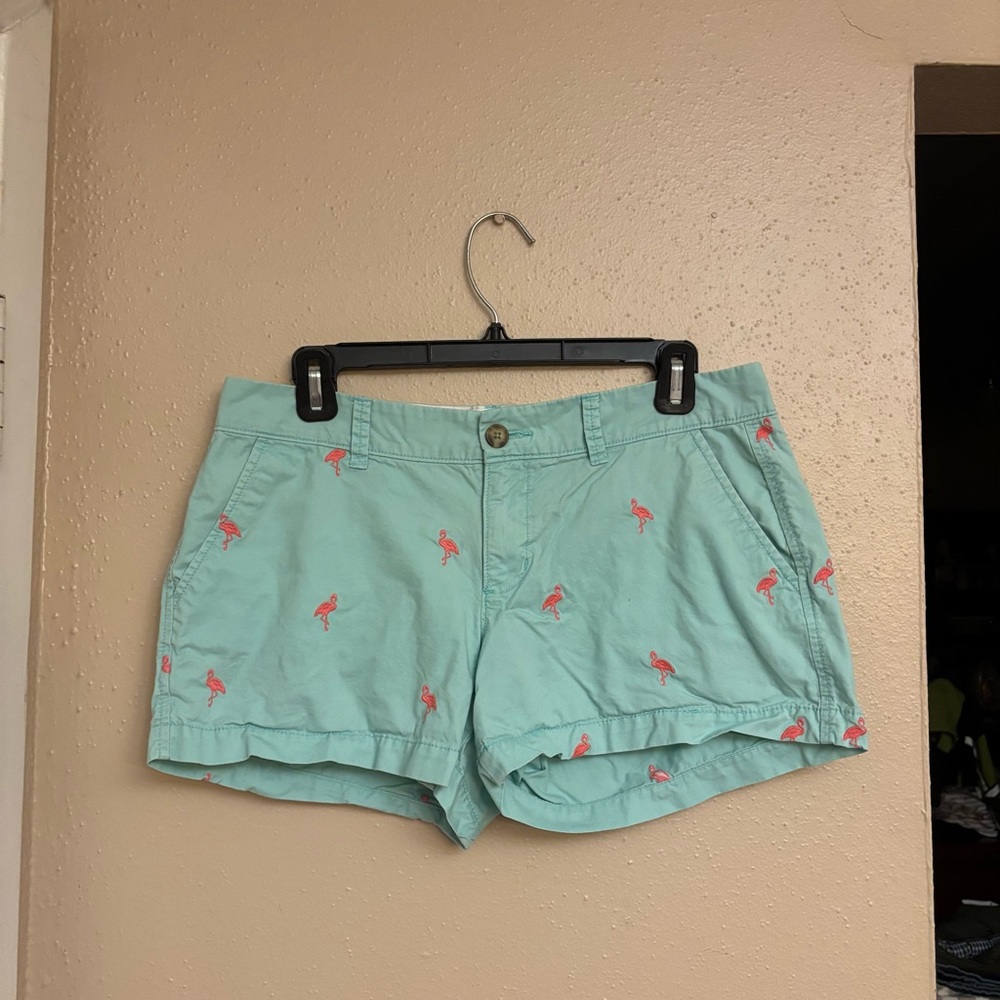 Old Navy Mint Green Flamingo Print Shorts